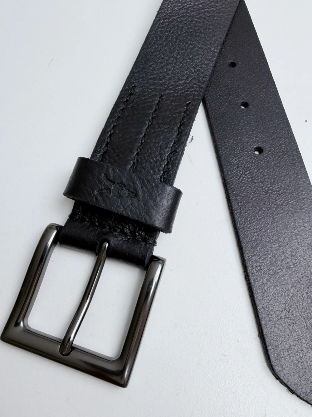 All Saints Men’s Black Leather Belt Size 40